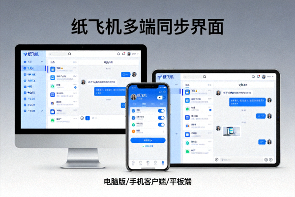 纸飞机电脑版及手机客户端多设备展示界面